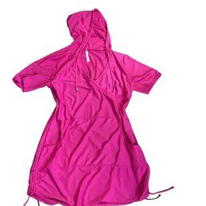 Free Country Plus Sz XXL/20 Barbiecore Pink Athleisure Hoodie Tunic Dress 106K